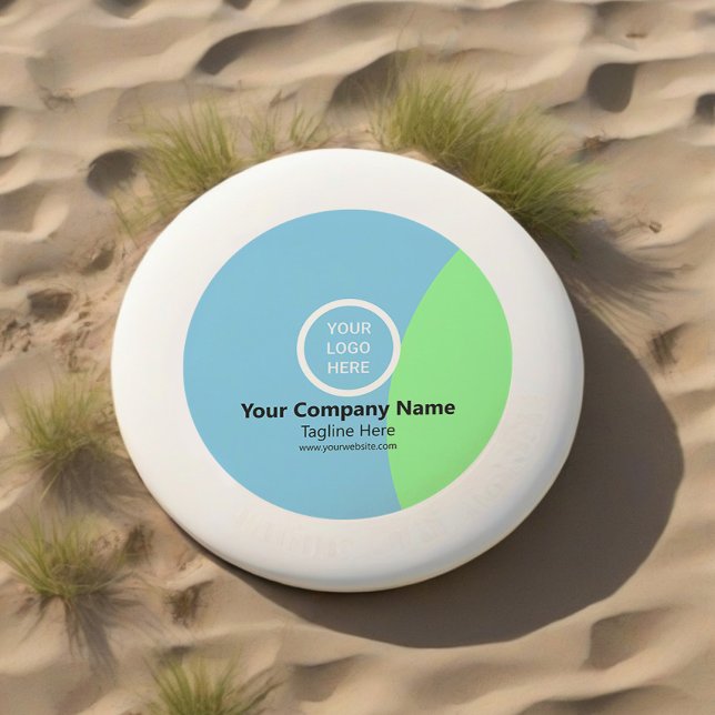 Custom Business Logo Sky Blue Lime Green Wham-O Frisbee (Creator Uploaded)