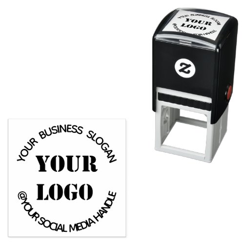 Custom Business Logo Slogan Social Media Handle Self_inking Stamp