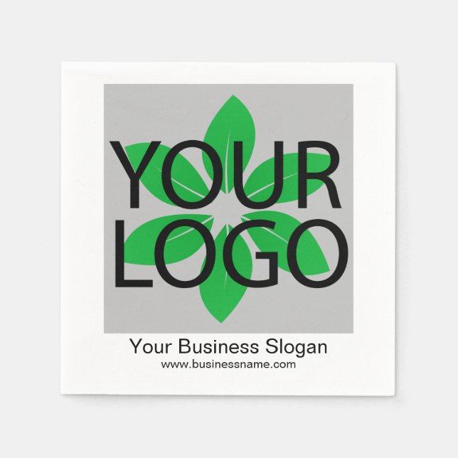 Custom Business Logo Slogan Template Napkins (Front)