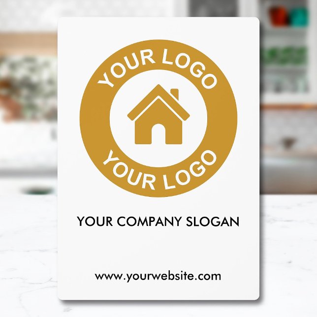 Custom Business Logo Slogan Website Table Plaque (Creator Uploaded)