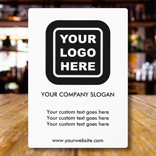 Custom Business Logo Slogan Website Table Plaque