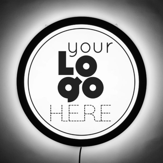 Custom Business Logo Small Round LED Sign (Front)