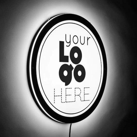 Custom Business Logo Small Round LED Sign (Angle)