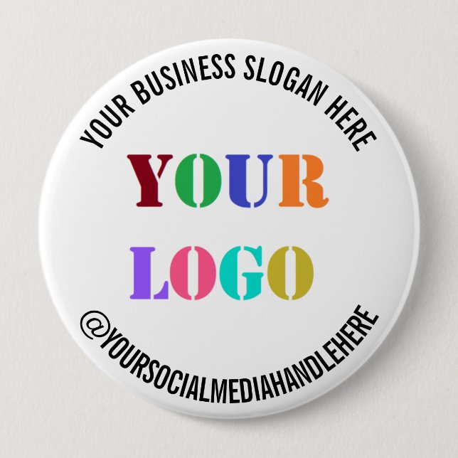 Custom Business Logo Social Media Button Example (Front)
