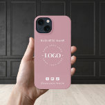 Custom Business Logo & Social Media Minimalist  iP iPhone 13 Case<br><div class="desc">Promote your business with this elegant iPhone case,  featuring custom logo & text. Easily add your logo by clicking on the "personalize" option.</div>