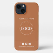 Custom Business Logo & Social Media Minimalist iPh iPhone Case (Back)