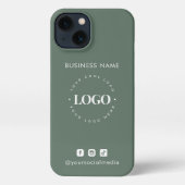 Custom Business Logo & Social Media Minimalist  iPhone Case (Back)