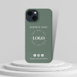 Custom Business Logo & Social Media Minimalist  iPhone 13 Case<br><div class="desc">Promote your business with this elegant iPhone case,  featuring custom logo & text. Easily add your logo by clicking on the "personalize" option.</div>