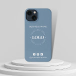 Custom Business Logo & Social Media Minimalist   iPhone 13 Case<br><div class="desc">Promote your business with this elegant iPhone case,  featuring custom logo & text. Easily add your logo by clicking on the "personalize" option.</div>