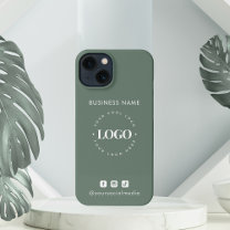 Custom Business Logo & Social Media Minimalist  iPhone 13 Case