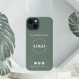 Custom Business Logo &amp; Social Media Minimalist  iPhone 13 Case