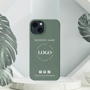 Custom Business Logo & Social Media Minimalist  iPhone 13 Case