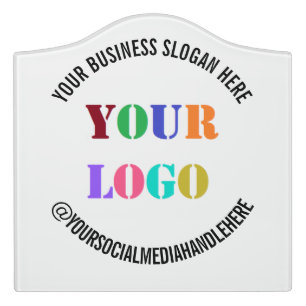 Custom Business Logo Social Media Name Door Sign