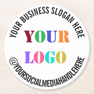 Custom Business Logo Social Media Paper Coaster