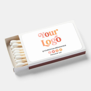 Custom Business Logo Social Media Promotional  Matchboxes