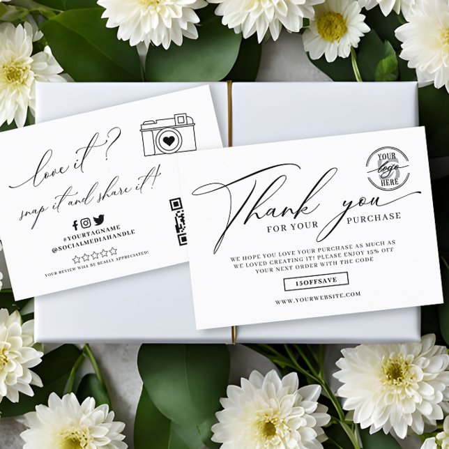 Custom Business Logo Social Media Thank You  Calling Card (Creator Uploaded)