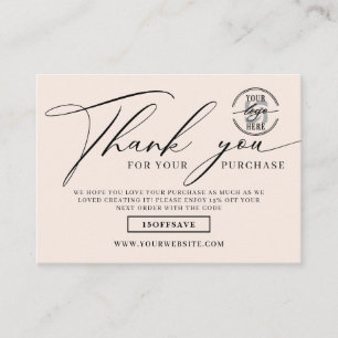 Custom Business Logo Social Media Thank You Enclosure Card