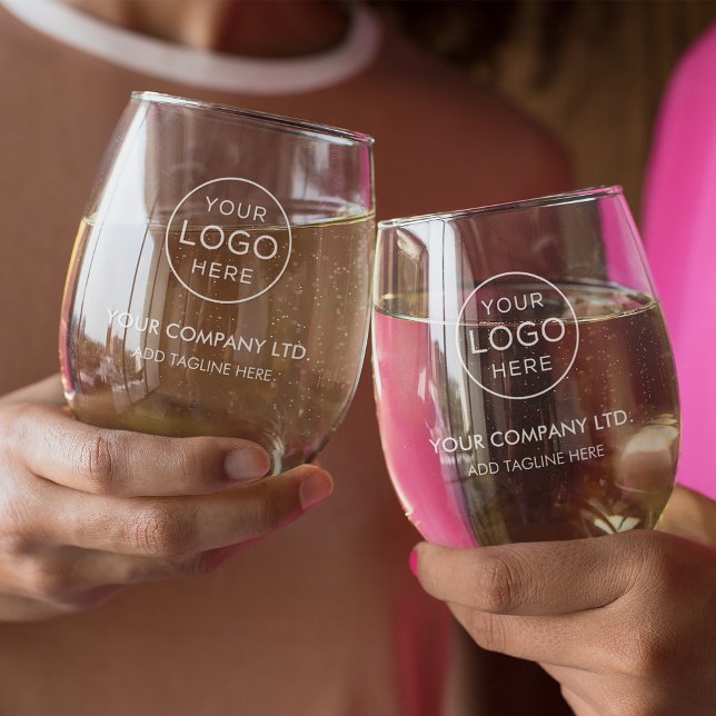 Custom Business Logo Stemless Wine Glass (Creator Uploaded)