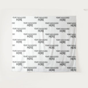 Custom Business Logo Step & Repeat Backdrop White