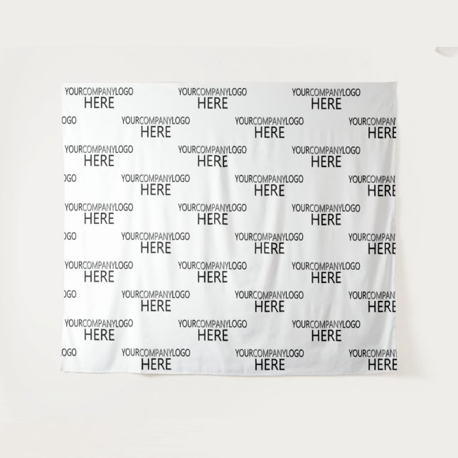 Custom Business Logo Step & Repeat Backdrop White (Front (Horizontal))