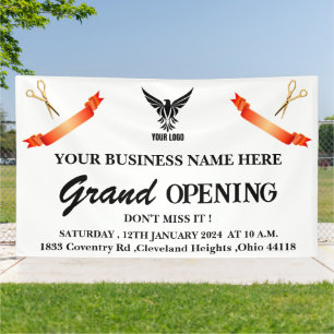 Custom Business Logo Store Shop Grand Opening Banner