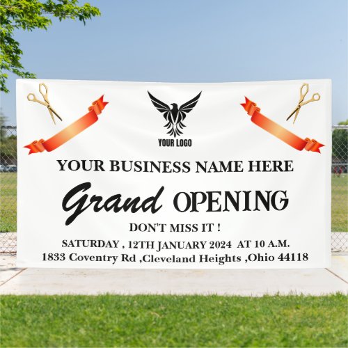 Custom Business Logo Store Shop Grand Opening  Banner