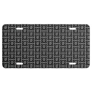 Custom Business Logo Stylish Half Step Pattern License Plate