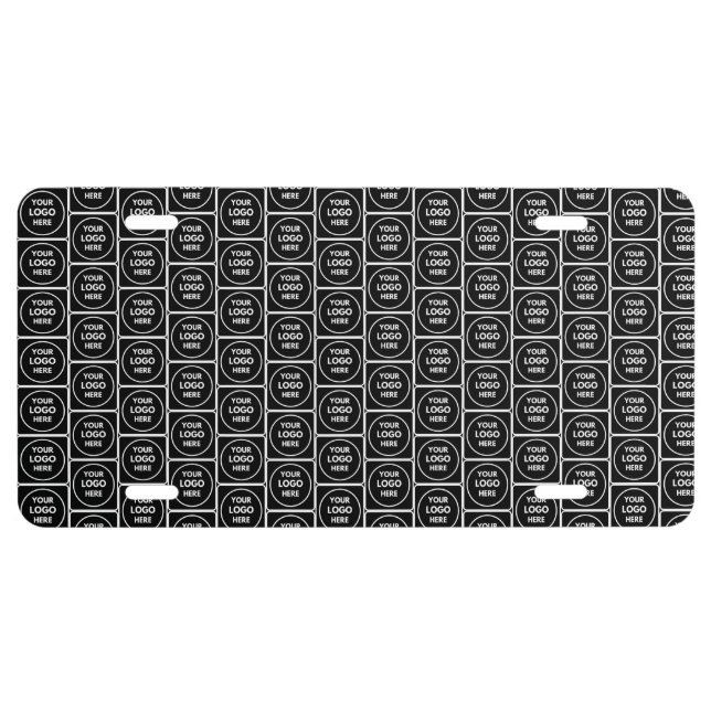Custom Business Logo Stylish Half Step Pattern License Plate (Front)