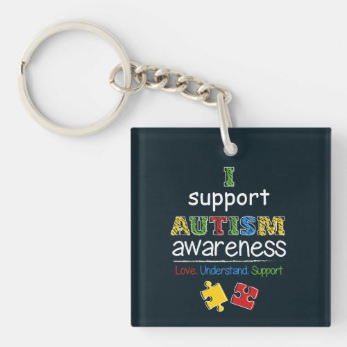 Custom Business Logo Support Autism Awareness  Keychain