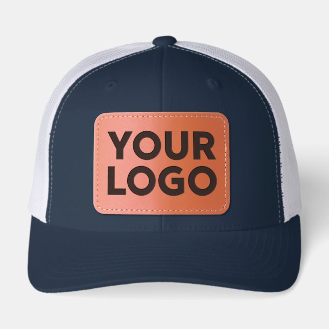 Custom Business Logo Swag Leather Patch Hat (Front)