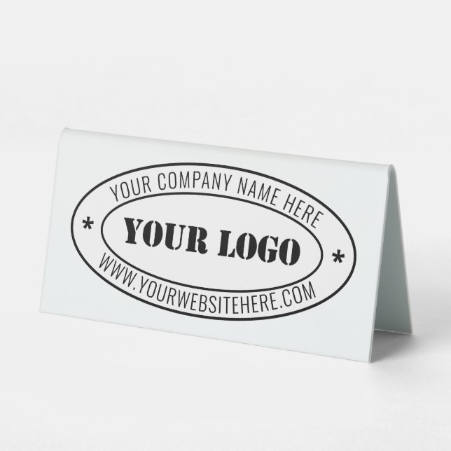 Custom Business Logo Table Tent Sign Template (Front)