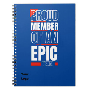 Custom Business Logo Teamwork Motivational Office Notebook