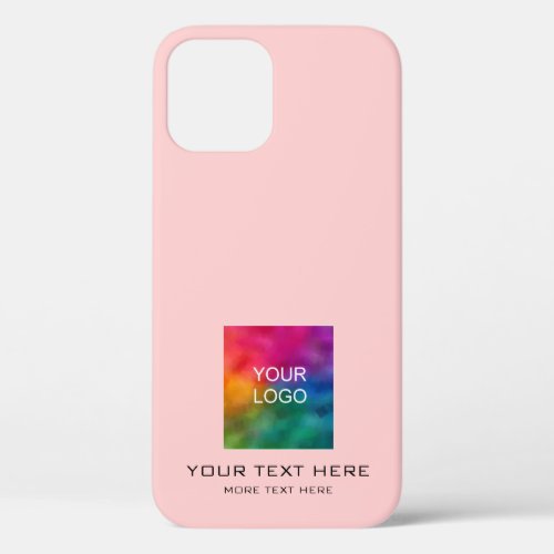 Custom Business Logo Template Elegant Pink Peach iPhone 12 Case