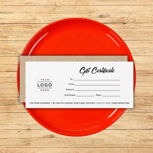 Custom Business Logo Template Gift Certificate (gift certificate)