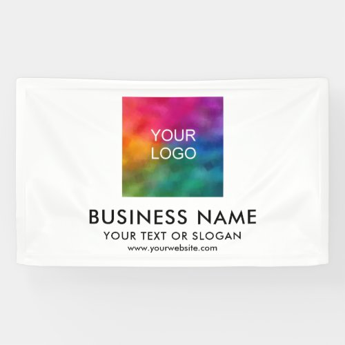Custom Business Logo Template Modern Elegant White Banner