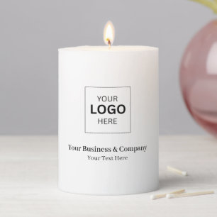 Custom Business Logo Template Pillar Candle
