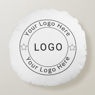 Custom Business Logo Template Round Pillow
