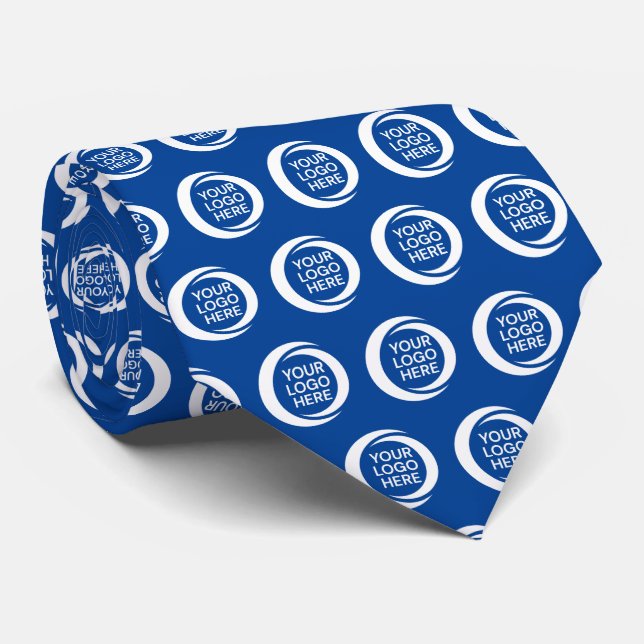 Custom Business Logo Template Royal Blue Neck Tie (Rolled)