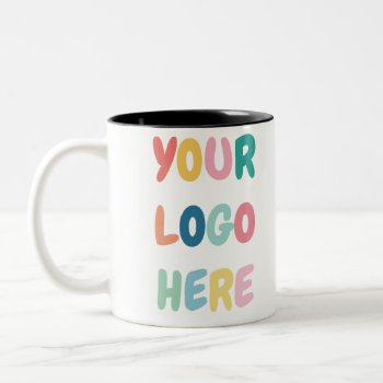 Custom Business Logo Template Two-tone Coffee Mug by ReligiousStore at Zazzle