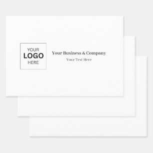 Custom Business Logo Template Wrapping Paper Sheets