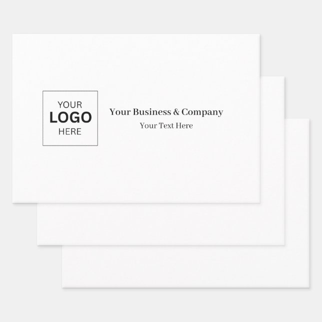 Custom Business Logo Template Wrapping Paper Sheets (Set)