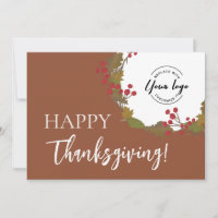 Custom business logo terracotta Happy Thanksgiving