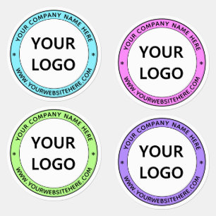 Custom Business Logo Text and Colors Stamp Labels