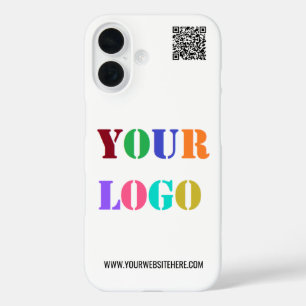 Custom Business Logo Text and QR Code iPhone Case