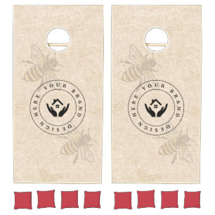 Custom Business Logo Text and URL Color Cornhole Set