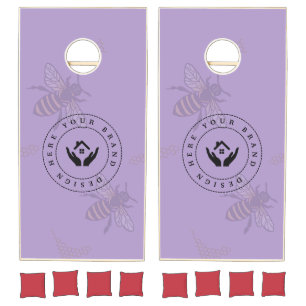 Custom Business Logo Text and URL Color Cornhole Set