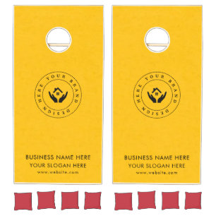 Custom Business Logo   Text and URL Color Cornhole Set