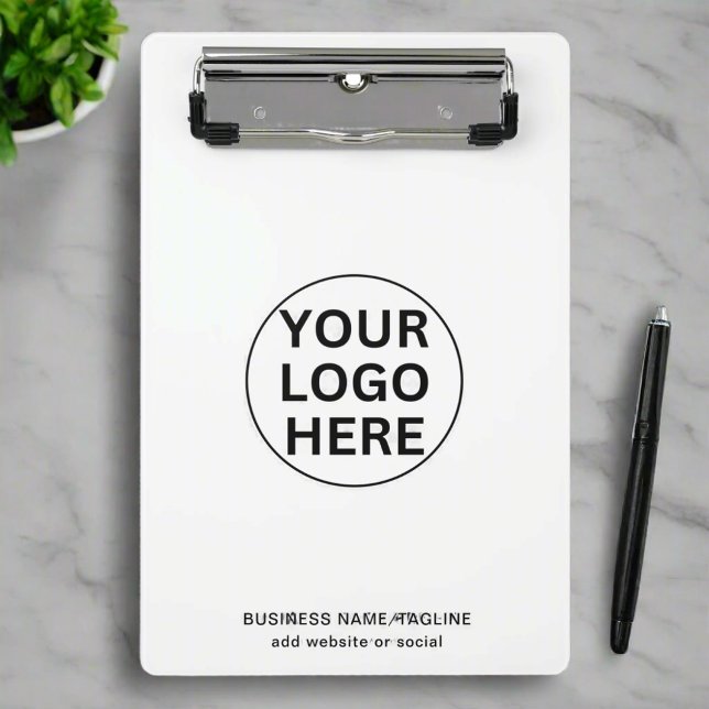 Custom Business Logo & Text  Black & White Branded Mini Clipboard (Creator Uploaded)