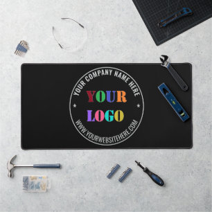 Custom Business Logo Text Branded Desk Mat Example