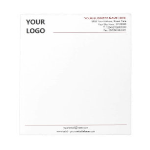 Custom Business Logo Text Branded Notepad Template